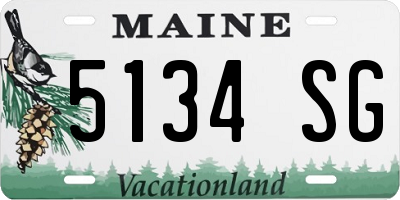 ME license plate 5134SG