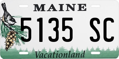 ME license plate 5135SC