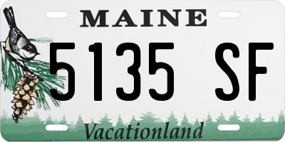 ME license plate 5135SF