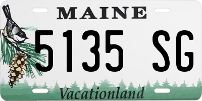 ME license plate 5135SG