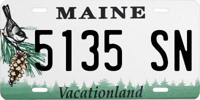 ME license plate 5135SN