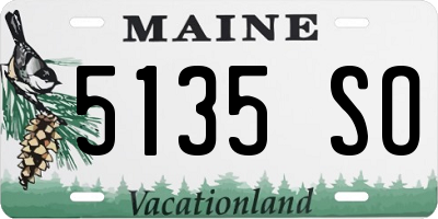 ME license plate 5135SO
