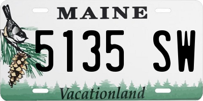 ME license plate 5135SW