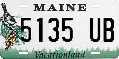 ME license plate 5135UB