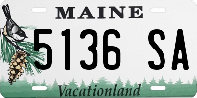 ME license plate 5136SA