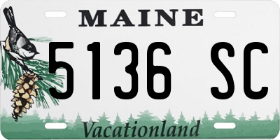 ME license plate 5136SC