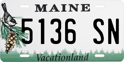 ME license plate 5136SN