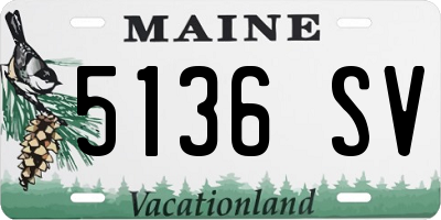 ME license plate 5136SV