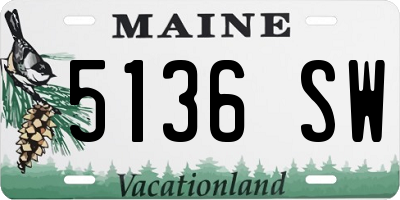 ME license plate 5136SW