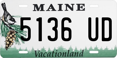 ME license plate 5136UD