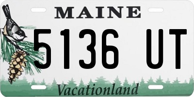 ME license plate 5136UT