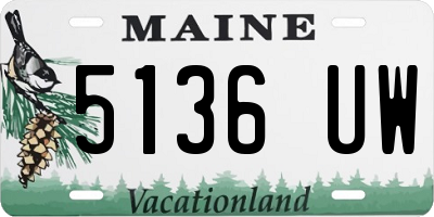 ME license plate 5136UW