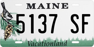 ME license plate 5137SF