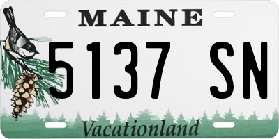 ME license plate 5137SN