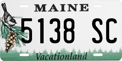 ME license plate 5138SC