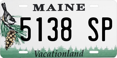 ME license plate 5138SP