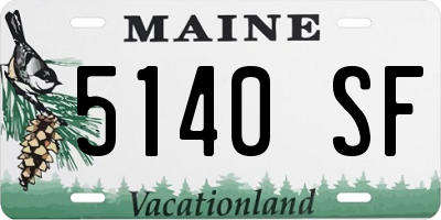 ME license plate 5140SF