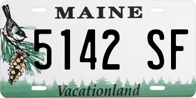 ME license plate 5142SF