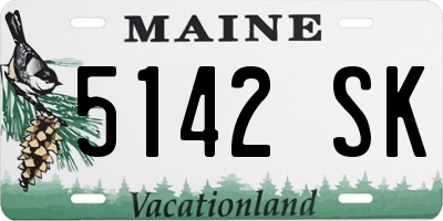 ME license plate 5142SK