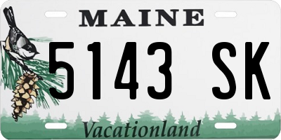 ME license plate 5143SK