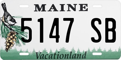 ME license plate 5147SB