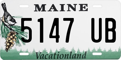 ME license plate 5147UB