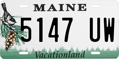 ME license plate 5147UW