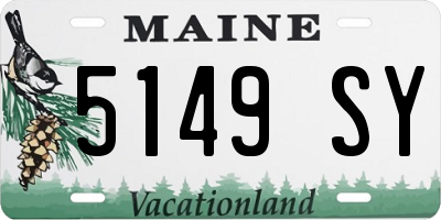ME license plate 5149SY
