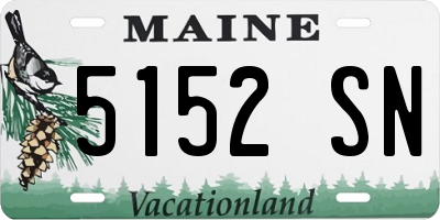 ME license plate 5152SN