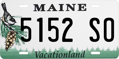ME license plate 5152SO