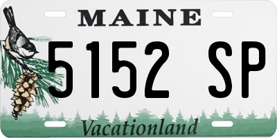 ME license plate 5152SP