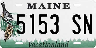 ME license plate 5153SN