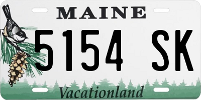 ME license plate 5154SK