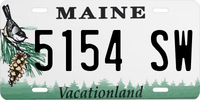 ME license plate 5154SW