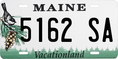 ME license plate 5162SA