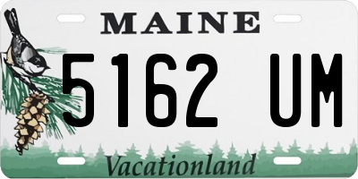 ME license plate 5162UM