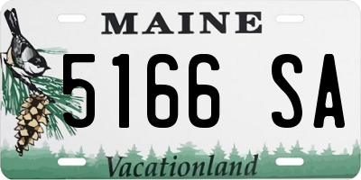 ME license plate 5166SA