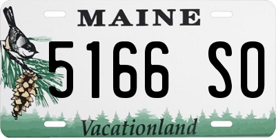 ME license plate 5166SO