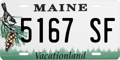 ME license plate 5167SF