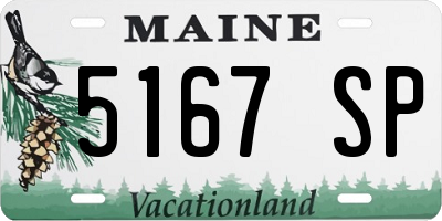 ME license plate 5167SP
