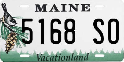 ME license plate 5168SO