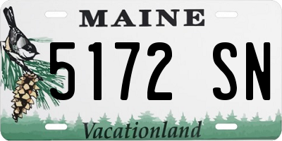 ME license plate 5172SN