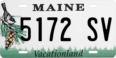 ME license plate 5172SV