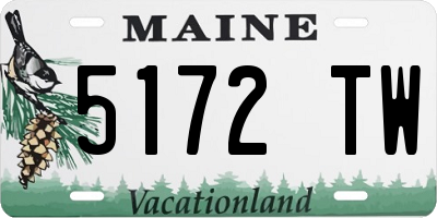 ME license plate 5172TW