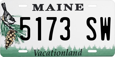 ME license plate 5173SW
