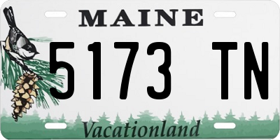 ME license plate 5173TN