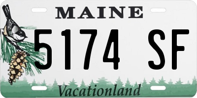 ME license plate 5174SF