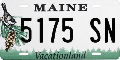 ME license plate 5175SN