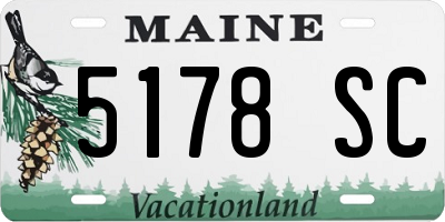 ME license plate 5178SC