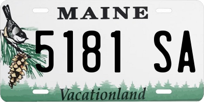 ME license plate 5181SA